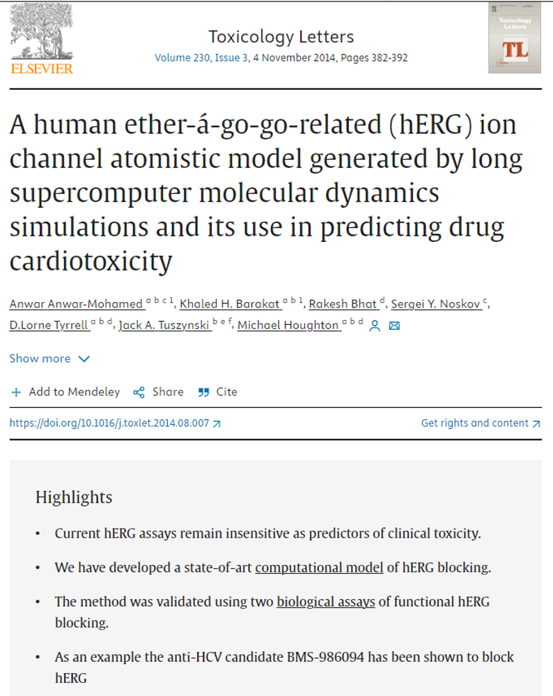 A human ether a go go related hERG ion channel atomistic model generated by long supercomputer molecular dynamics simulations and its use in predicting drug