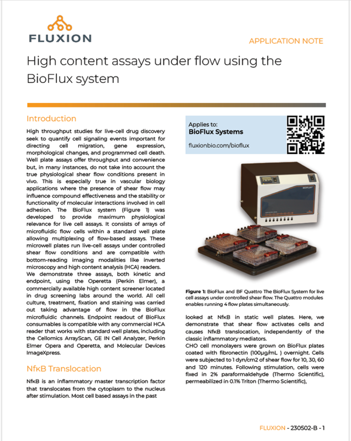 High content assays under flow