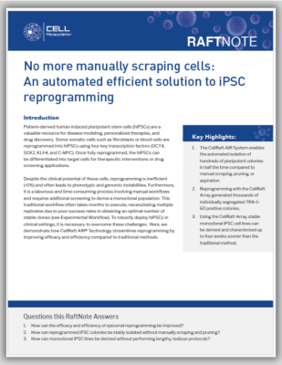 Reprogramming Fibroblast to iPSCs on Array RaftNote Image