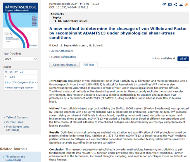 A new method to determine the cleavage of von Willebrand Factor by recombinant ADAMTS13 under physiological shear stress conditions