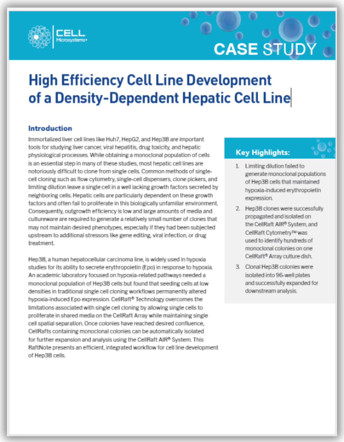 High Efficiency Cell Line Development Case Study Image